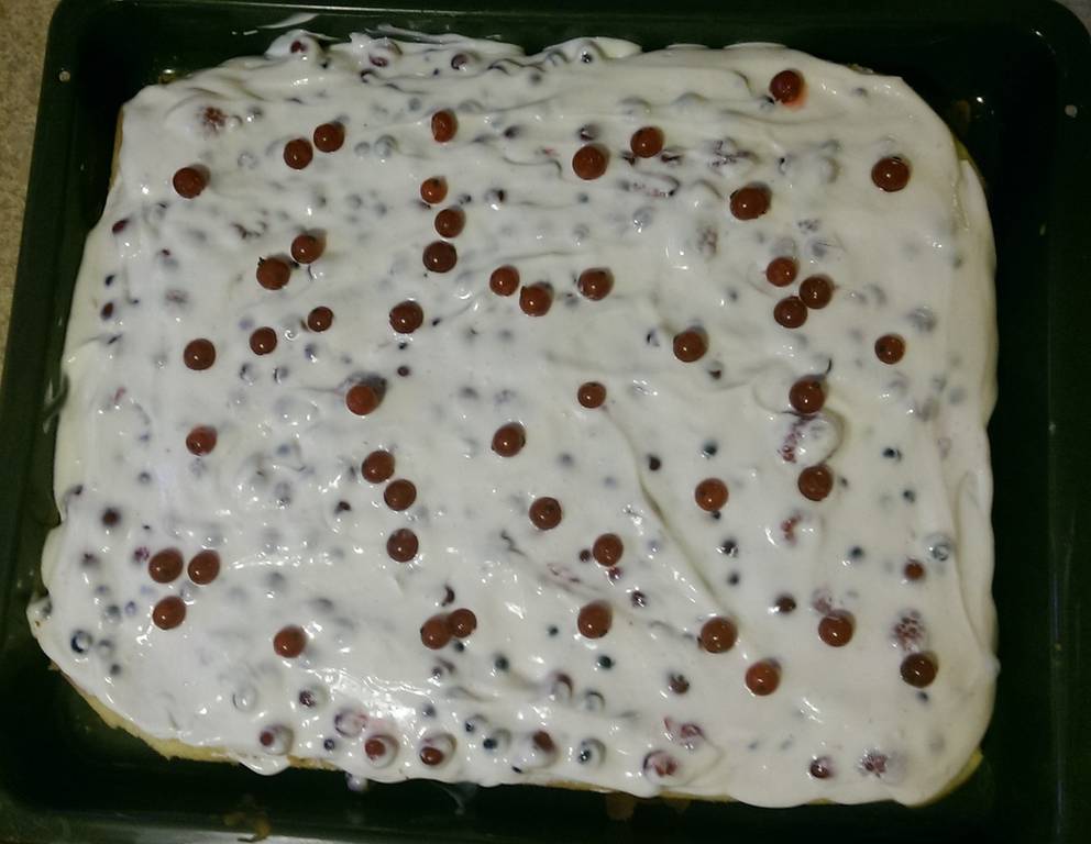 Topfen-Joghurt Schnitten mit frischen Beeren Topfen-Joghurt Schnitten mit frischen Beeren