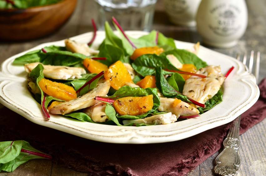Warmer Mangoldsalat mit Pute und Quitten Rezept