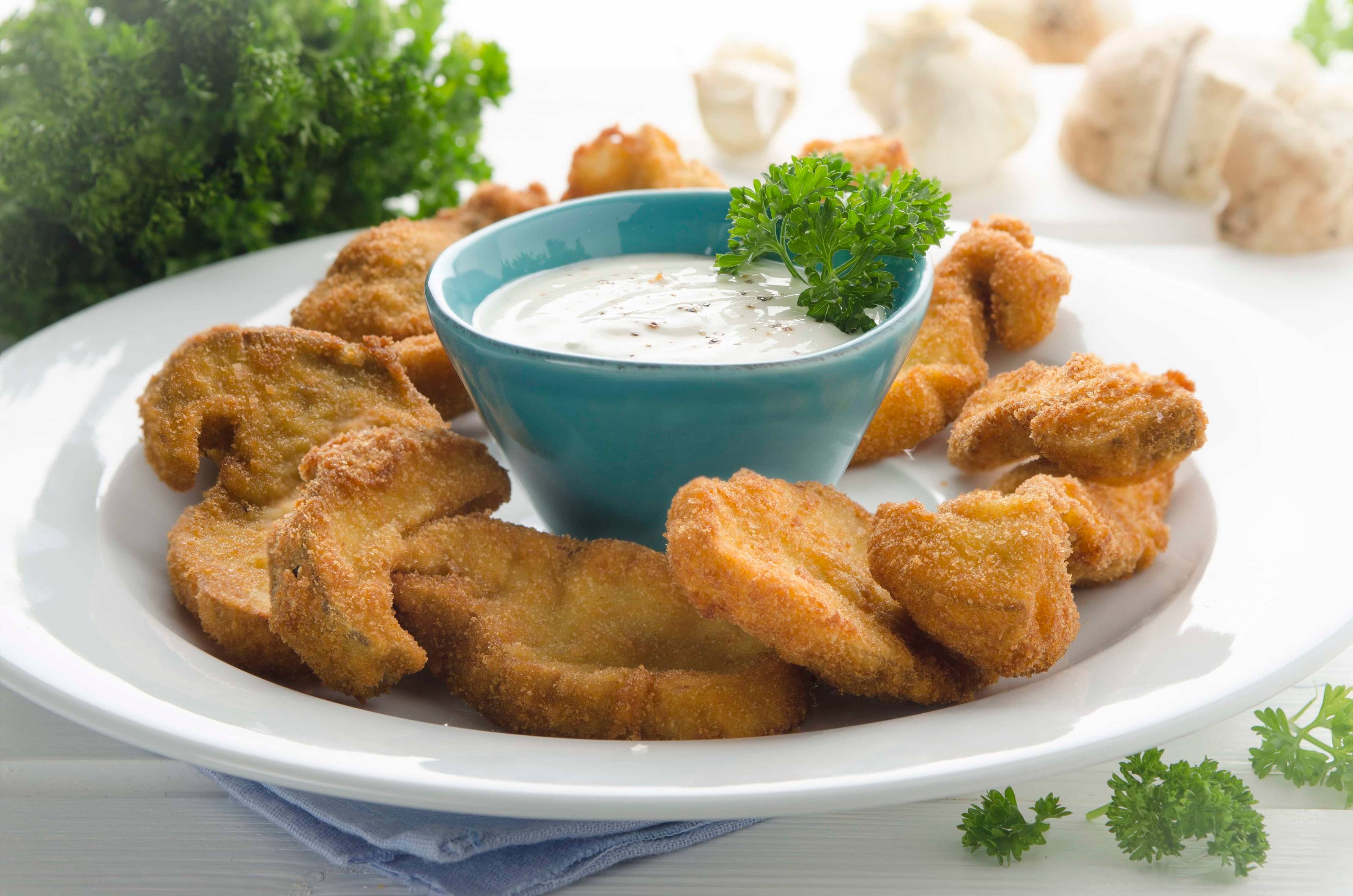 Gebackene Steinpilze mit Kräuter-Dip Rezept