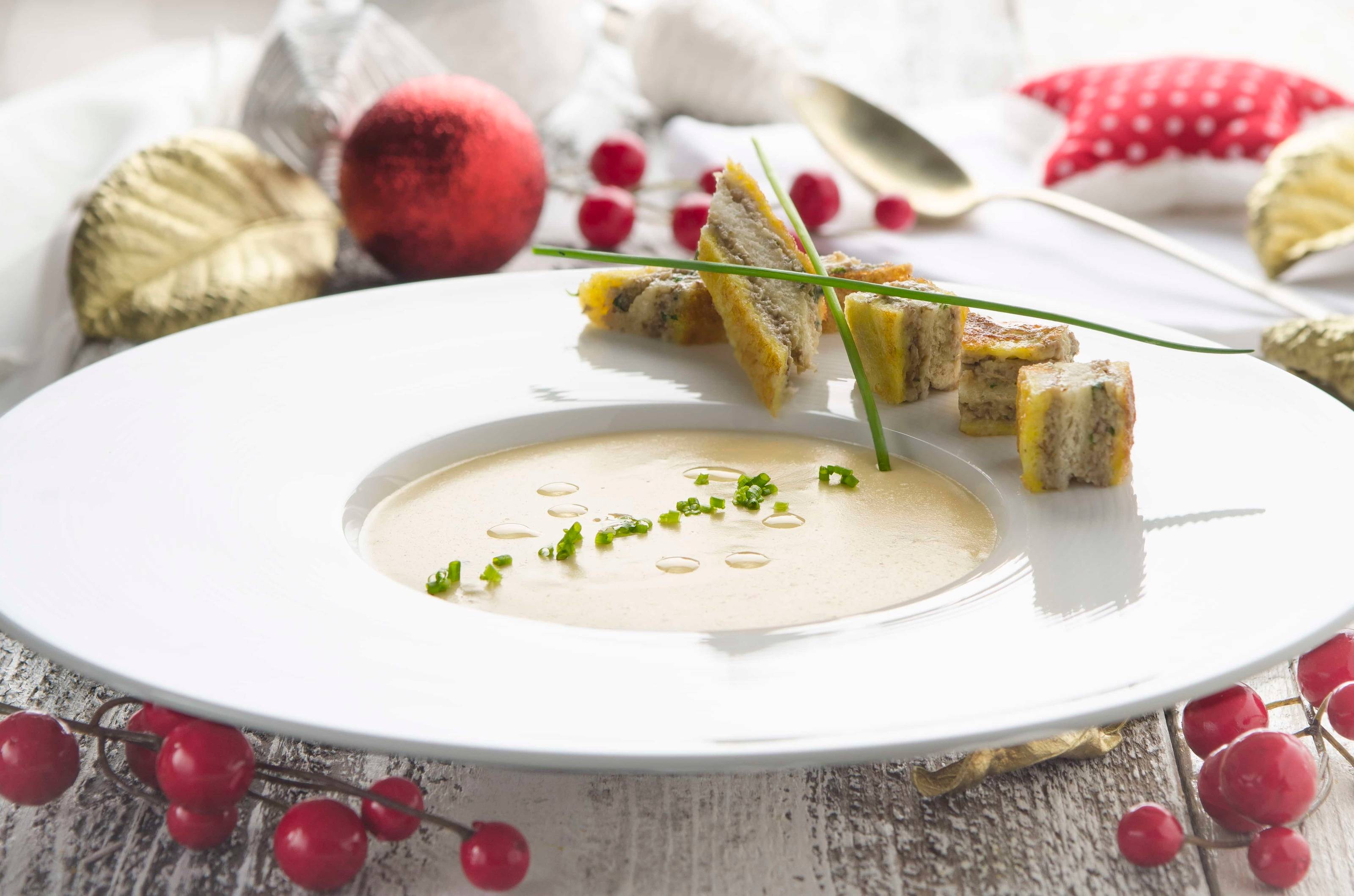Brotsuppe mit Trüffelpofesen Rezept