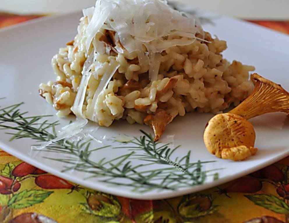 Stürmisches Eierschwammerlrisotto Stürmisches Eierschwammerlrisotto
