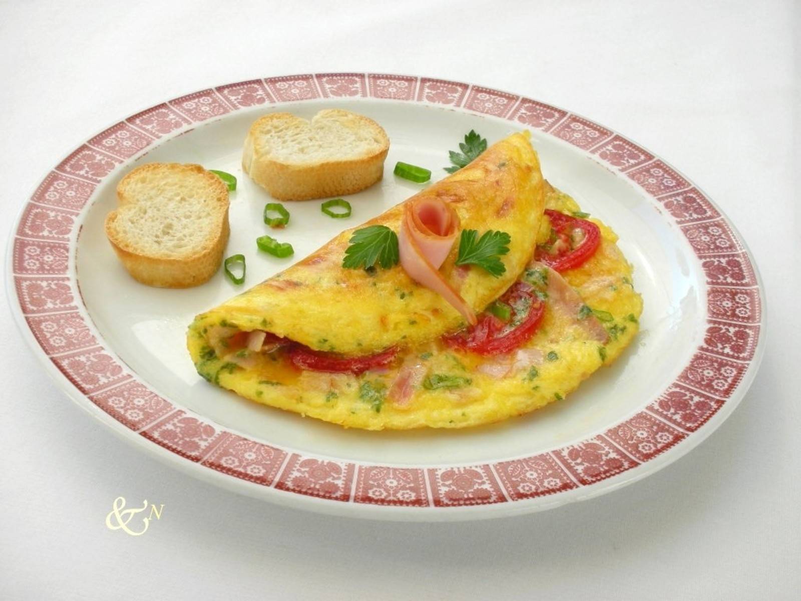 omelette mit schinken und käse