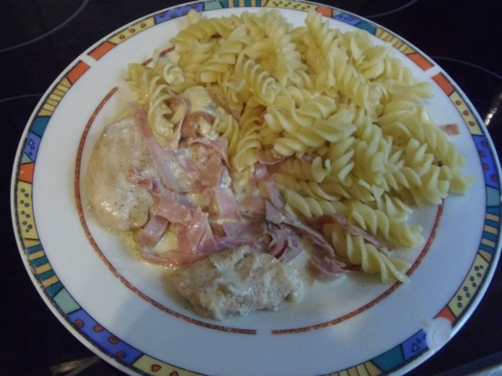 Hühnerschnitzerl in Schinken-Käse-Sauce