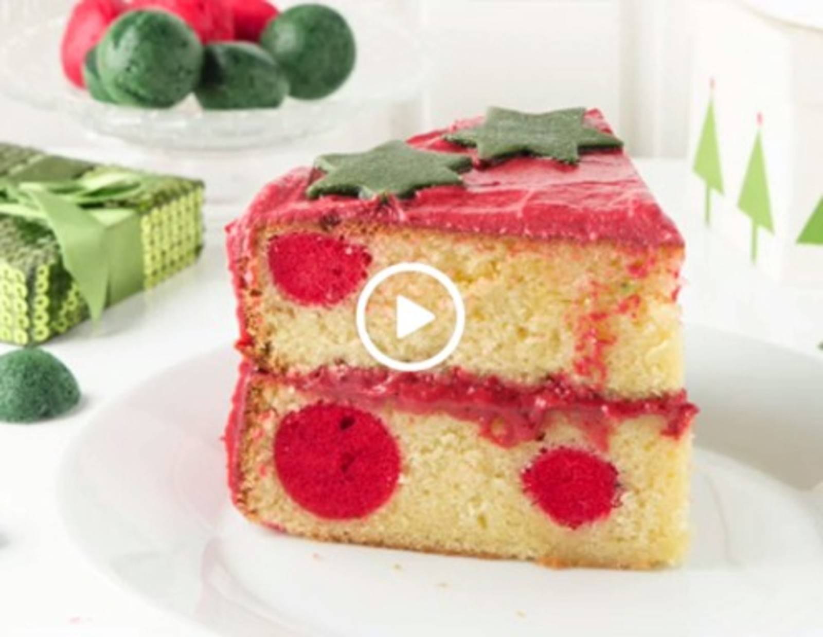 Video - Gepunktete Weihnachtstorte