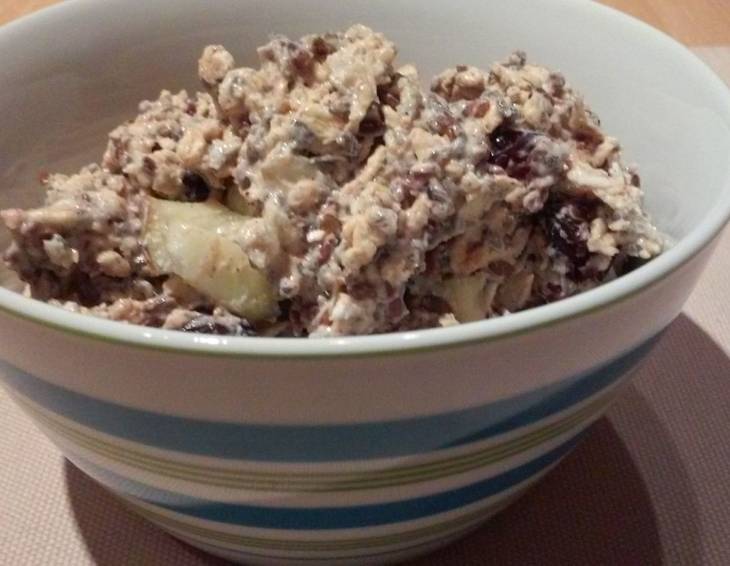 Vanille-Haferflockenmüsli mit Apfel und Cranberries