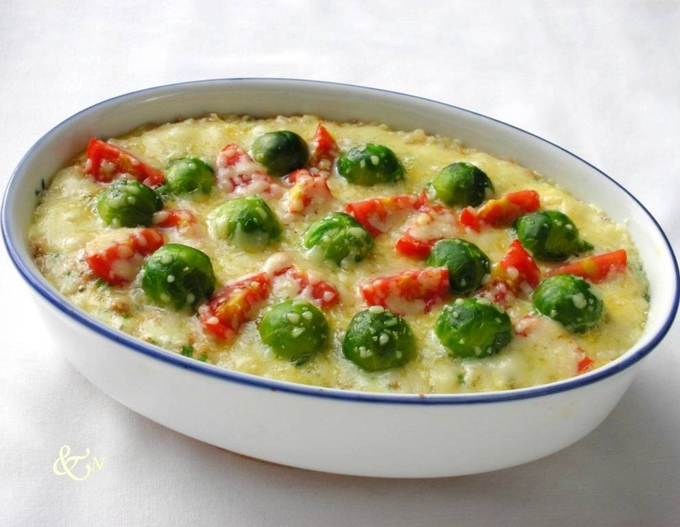 Reisauflauf mit Kohlsprossen Reisauflauf mit Kohlsprossen