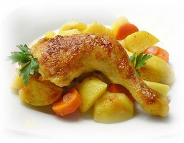 Hühnerkeulenpfanne mit Gemüse Hühnerkeulenpfanne mit Gemüse