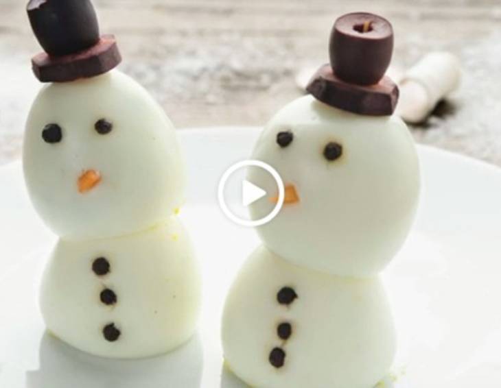Video - Gefüllte Eier-Schneemänner
