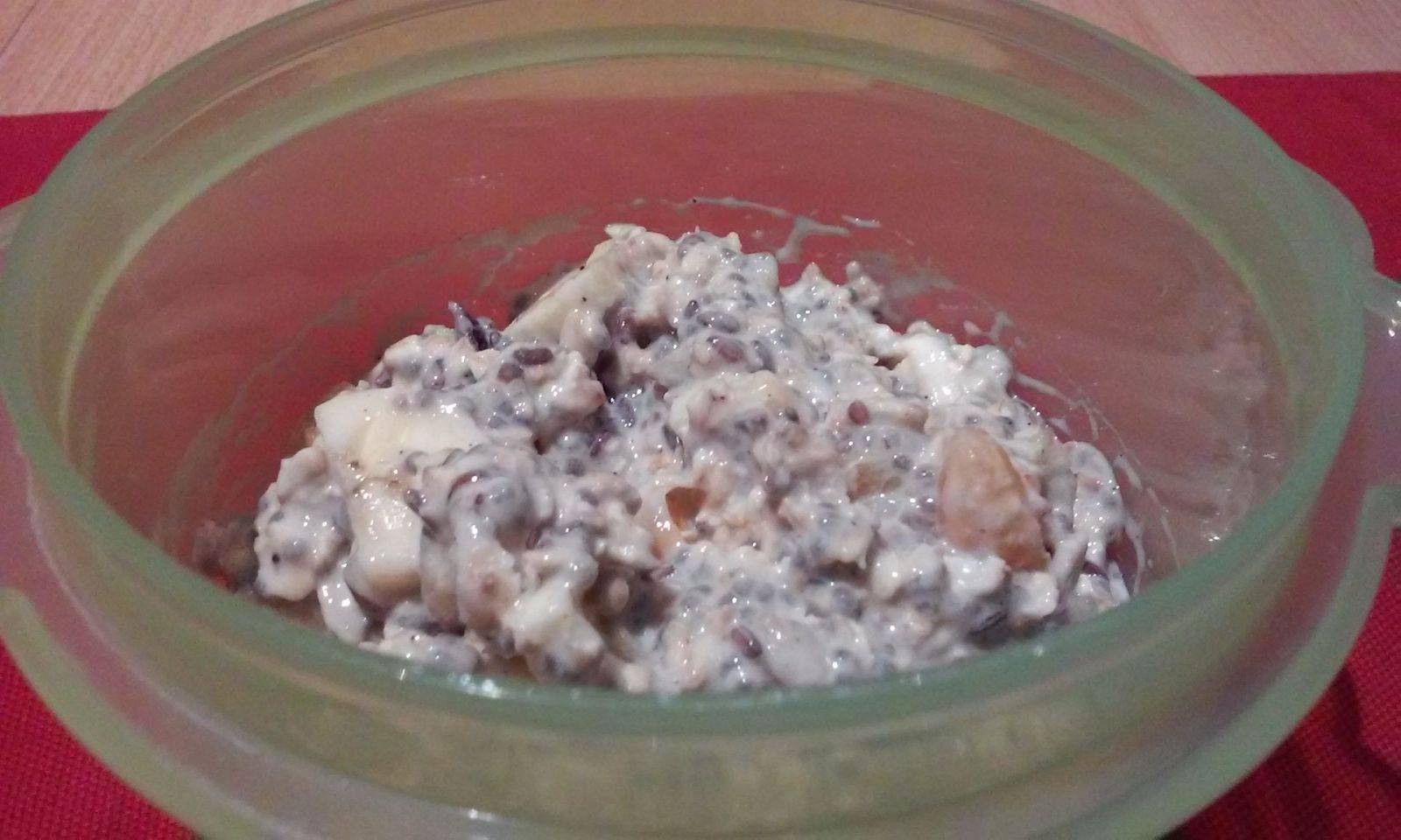 Overnight Oats mit Mandarine, Banane und Cranberries
