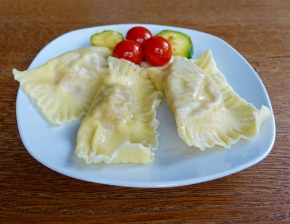 Nudeltaschen mit Bärlauchfüllung Nudeltaschen mit Bärlauchfüllung