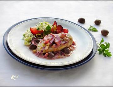 Hühnerbrust mit Zwetschken und Maroni Hühnerbrust mit Zwetschken und Maroni