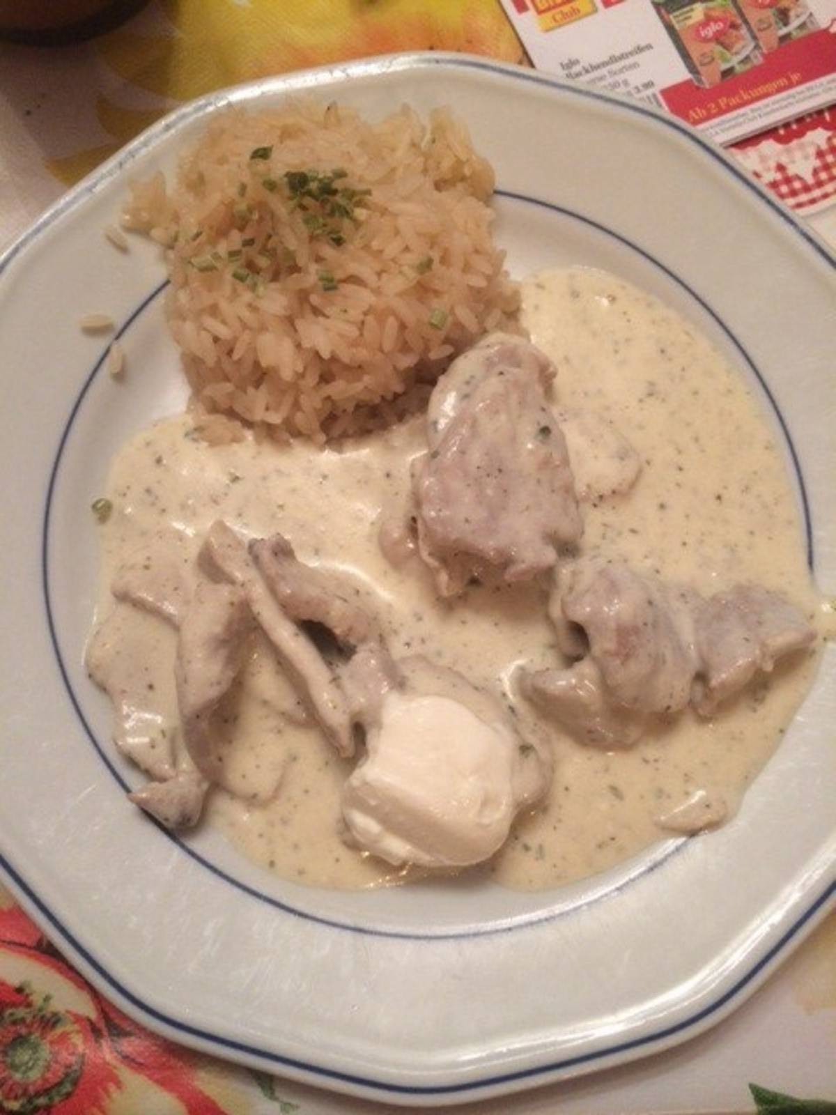 Lungenbraten in Kräutersauce mit Langkornreis Rezept - ichkoche.de