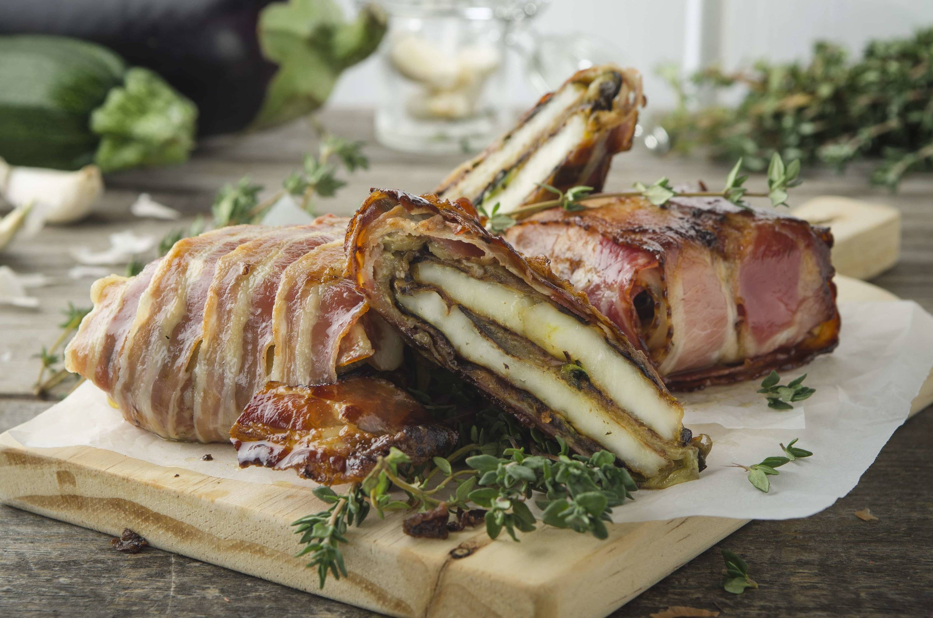 Halloumi-Gemüse-Würfel mit Speck Rezept