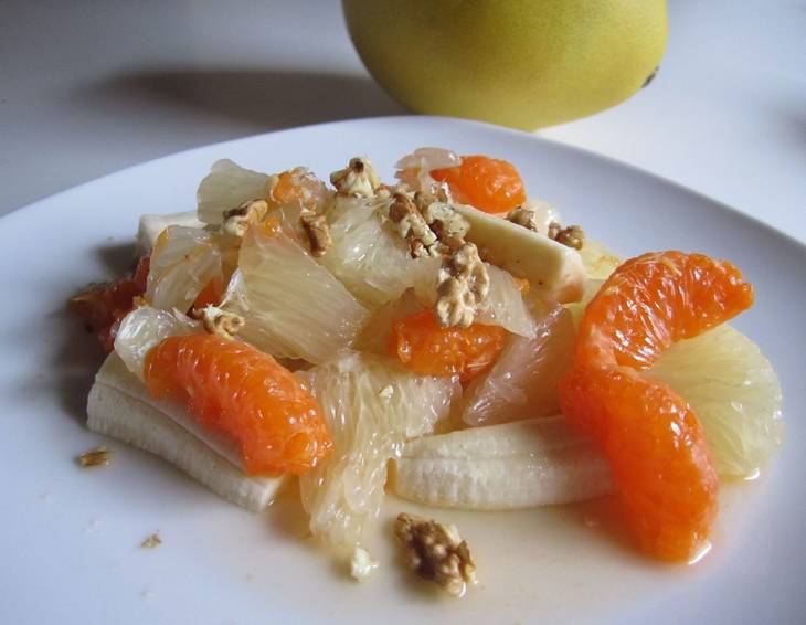 Flambierter Mandarinen-Pomelo-Salat